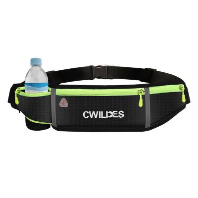 China Water Proof Wholesale Polyester Unisex Waist Bag Waterproof Fitness Sport Fanny Pack Zipper Waist Bag Kettle Belt Recycling Running Bag for sale