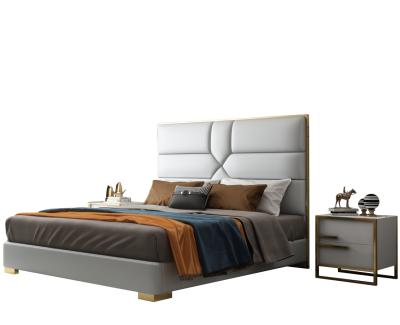 China Convertible 2020 European Design Furniture Double Beds Luxury Modern King Size Leather Bed For Bedroom Furniture for sale