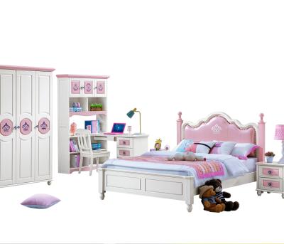 China Factory Export Lowest Price Bookcase Headboard Wooden Kids Bedroom Furniture Sets Girls Room Furniture for sale