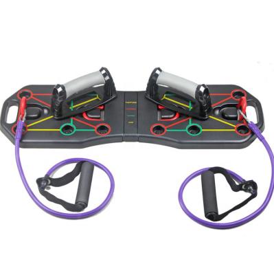 China LXY-248 Wholesale Durable 14 In 1 Foldable Lift Up Board With Multi Resistance Bands Gym Lift Up Board For Home Fitness Training for sale