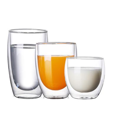 China CLASSIC creative high borosilicate transparent logo whiskey wine juice milk breakfast house double egg glass for sale