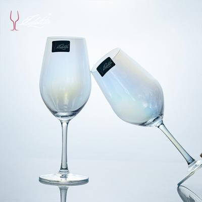 China Simple high-end lead-free wholesale colored single glass wine goblets italita direct selling crystal glass grape wine champagne glass for sale