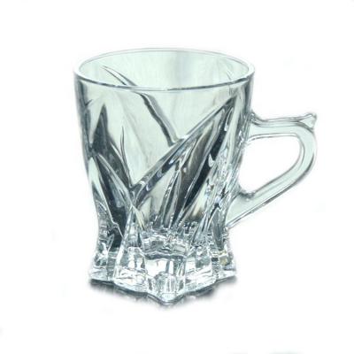 China Sustainable Round Luxury Private Label And Household Glass Tea Cup Glass With Handle for sale