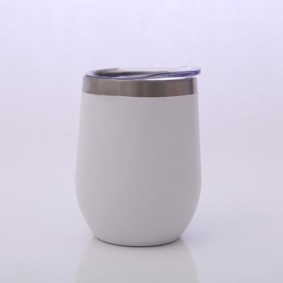 China Modern Powder Coated White Color Double Wall Stainless Steel Wine Tumbler Cups for sale