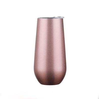 China Best Selling Modern Custom Logo 6oz Stainless Steel Wall Vacuum Insulated Products Double Rose Gold Tumbler For Coffee And Wine for sale