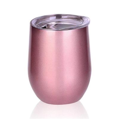 China Modern Wall Rose Gold Cups 304 Double 12oz 18/8 Tumbler Reusable Stainless Steel Coffee Mug Cup With Lid for sale