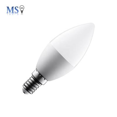 China New Design 3W residential white&transparent shell PC plastic body lamp LED candle bulb for sale