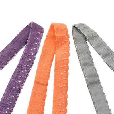 China Factory Price 10MM Elastic Fold Over Elastic Tape Bias Binding Tape Fold Over Nylon Spandex Twill Elastic Band for sale