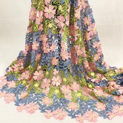 China 2020 High Quality Viable Polyester Cotton Tulle Tassel Sequin Embroidery 3D Lace Fabric for sale