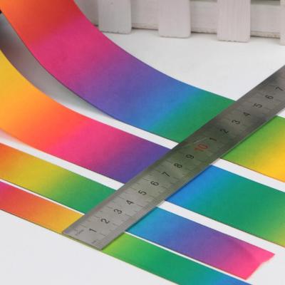 China Wholesale Custom Recyled Rainbow Printed Satin Ribbons Wedding Decoration Double Rainbow Printed Satin Ribbons for sale