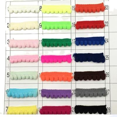 China Eco-friendly 1cm mini pom ball trims small ball lace for kid's DIY garment craft accessories fringe ribbon pom pom lace trimming for sale