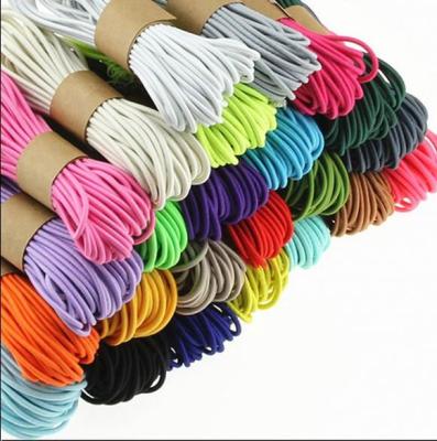 China Viable Colorful Stretch Elastic Rubber Flat Nylon Braided Rope 3mm for Mask Bags, Garment, Home Textile, Shoes, Packaging and Decoration for sale