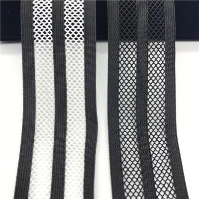 China Wholesale custom single face polyester ribbon lace trims lace jacquard head band elastic webbing for sale