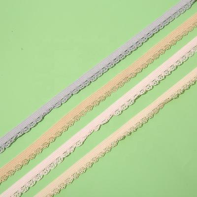 China Small elastic factory multi color elastic lace ribbon for fabric dress embellish elastic ribbon for dress/underwear for sale