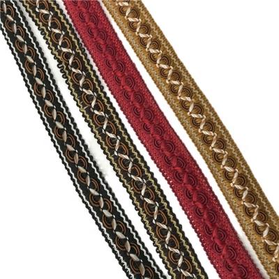 China OEM Color DIY Bone Webbing Band Polyester Handwork Eco Friendly Fancy Weave Braided Webbing for sale