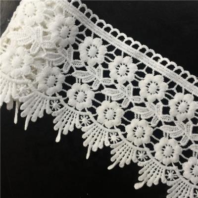 China 100% Polyester Lace Trim Fabric Ribbons DIY Craft Viable White Cotton Embroidered Net Handmade Sewing Materials Handmade Sewing Materials for sale