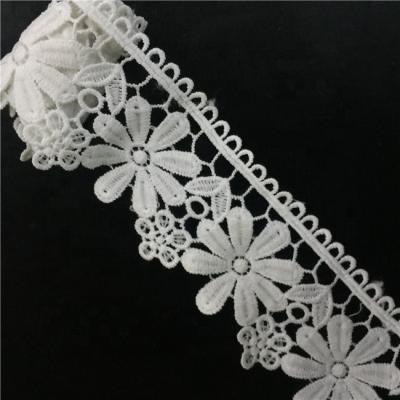 China Viable White Embroidered Decorative Indian Net Ribbon Lace Craft Trim For Dress Diy Home for sale