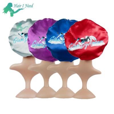 China Softer double sided satin bonnets designer bonnets and child satin bonnets custom logo for sale