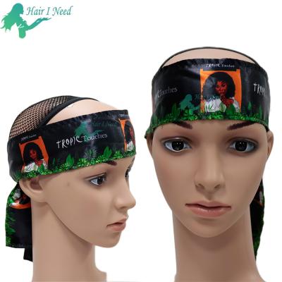 China Cover the forehead when the logo satin hair clip custom headband glue headbands private label silk head wrap for sale