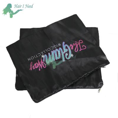 China Custom Recyclable Wholesale High Quality Logo Design Satin Bag With Zipper for sale