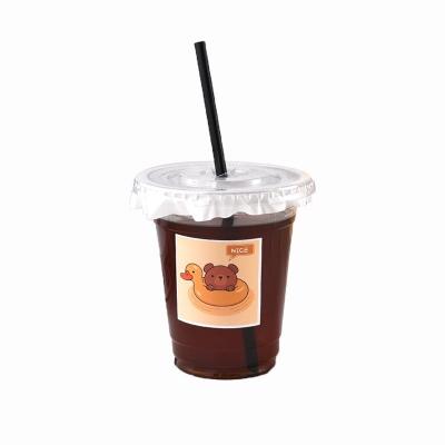 China 360ml-700ml Single Wall Leakproof Plastic Coffee Cup Printing Disposable Plastic Logo for Drinks for sale