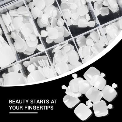 China Easy Apply To Recommend ABS Nail Tips Design Artificial Nail Art Nail Glitter Powder Salon for sale