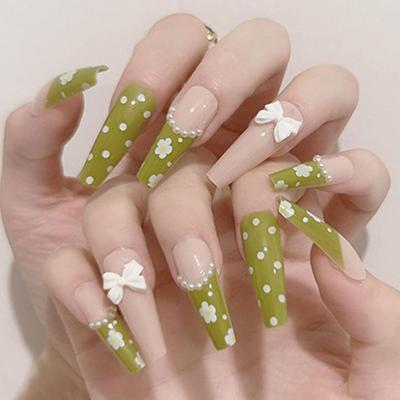 China Easy Apply Hot Sale Nail Art Mirror Powder Salon Artificial Nails Design Finger Nail Supplies Salon for sale