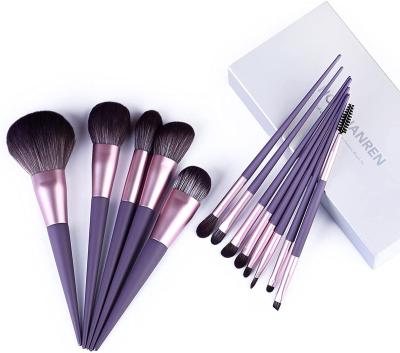 China Private Label 15pcs Vegan Black Makeup Brush Face Goat Hair Eye Lash Fan Custom Brush Natural Hair Metal Makeup Brush Maximum Workstation Concentration Values ​​of 15 parts for sale