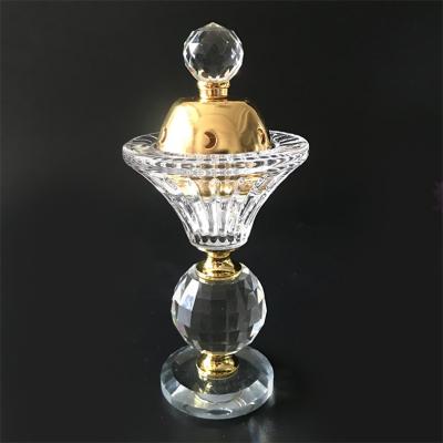 China Crystal Oud Bakhoor Jar Glass Arabic Censer Incense Burner Gift Office Mubkhar Style Luxury Censer for sale