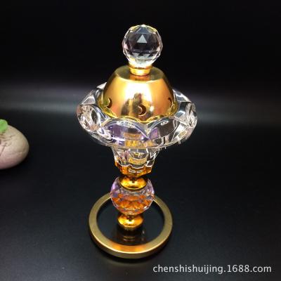 China Arabic Style Mubkhar Office Gift Censer Crystal Oud Bakhoor Jar Glass Burner Luxury for sale