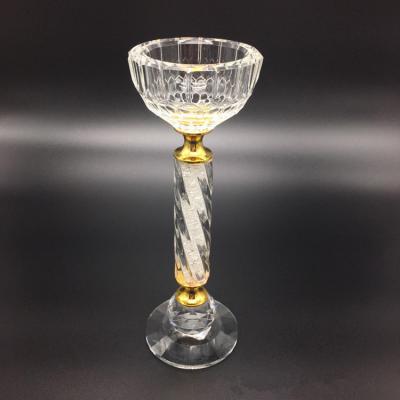 China Luxury Arabic Metal Censer Style Mubkhar Office Gift Crystal Oud Bakhoor Jar Glass Censer Burner for sale