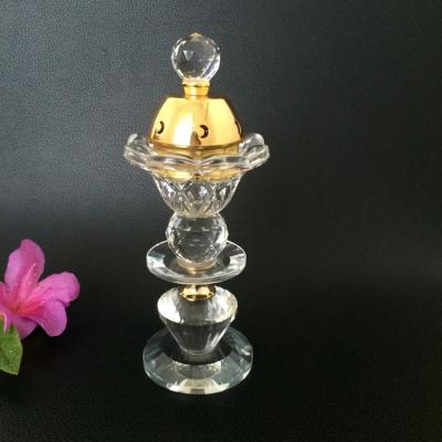 China Luxury Metal Style Metal Censer Censer Mubkhar Censer Gift Arabian Crystal Oud Bakhoor Jar Glass Burner Censer for sale