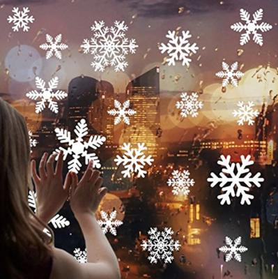 China Christmas Snowflake Stained Glass Decoration Stickers Shop Window Gass PVC Stickers For Christmas for sale