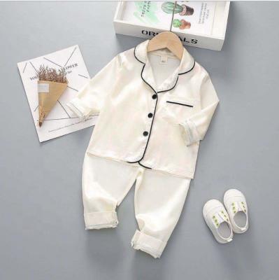 China WARM 2020 Autumn Baby Soft Satin Pajamas Set Children 2 Pcs Clothes for sale