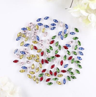 China Clothes Wholesale Blingbling Rhinestone Mix Color Glass Teardrop Rhinestones Rhinestone Sew On Clothes for sale