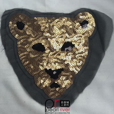 China Embroidered Custom Leopard Patches Custom Letter Design For Apparel for sale