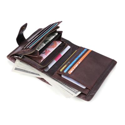 China New 2020 genuine leather minimalist men's slim rfid wallets high quality custom wallet anti-theft for sale