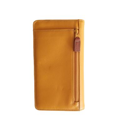 China Anti-theft Real Leather Women's Wallet Phone Purse Travel Fold Over Wallet Case for sale