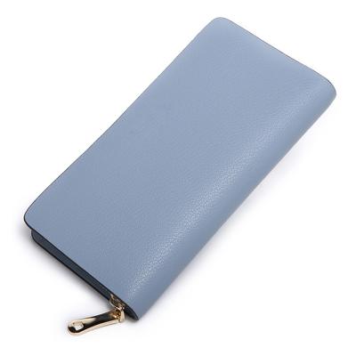 China Anti-theft Women's Leather Wallet Stylish Ladies Pinch Wallet Genuine Leather Long Purse for sale