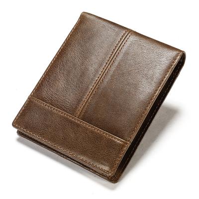 China China Wholesale RFID Mens Designer Famous Brands Genuine Genuine Leather Wallet Slim Minimalist Men for sale