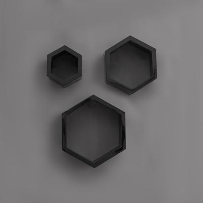 China White Black Wooden Hexagon Wall Shelf Shape Hexagon Shape Storage Promotion Items Floating Shelves for sale