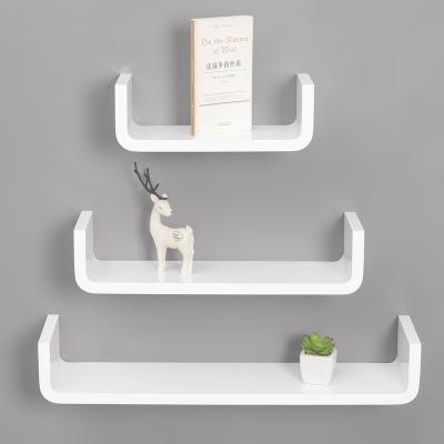 China New Storage Furniture Shelf Storage Shelf Wall Mount U Shaped Floating Shelf for sale