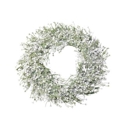 China Popular Simulation Christmas Flower Wreath Artificial Hanging Wreath For Front Entrance for sale