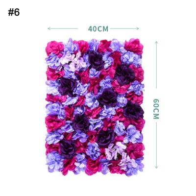 China Wedding Silk Rose Flower Wall Flower Mat Fabric Artificial Flower Wall for sale