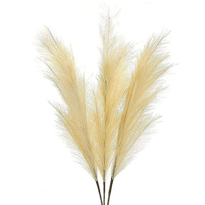 China Natural Dry Artificial Silk Fabric Backing Sample Flower Pampas Grass Decoration for sale