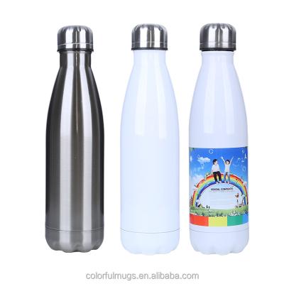 China Viable Sublimation Empty Cola Bottle 500ml White Bottle 500ml /silver 350ml for sale