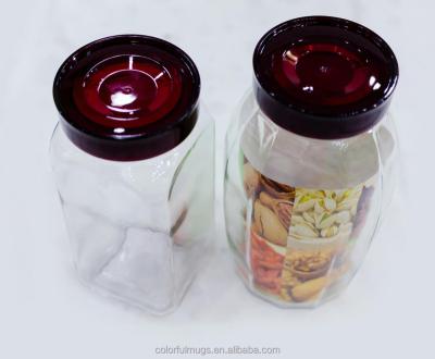 China Wholesale 1L 2L 5L Flip Top Wide Mouth Mason Food Storage Cover Saving Glass Jar With Plastic Lid for sale