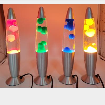 China Modern Customized Small Lava Lamp Wax Rocket Lights Hotel Table Home Decor Aluminum Base 13 Inch for sale