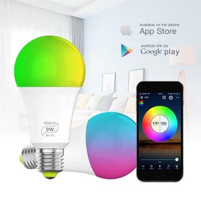 China Hotel Dimmable Lamp Voice Smart Light Wifi LED Bulb Focos With Music For Home Google Alexa Tmall Genie for sale