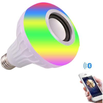 China Music Player / Led Light Bulb E26 E27 Base RGB Multicolor Remote Control Radio Led Smart Bulb With BT Speaker for sale